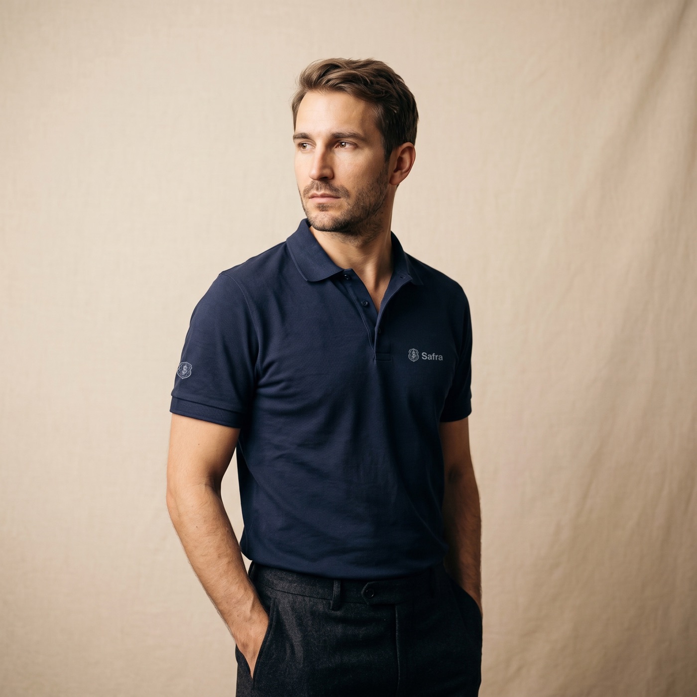 Polo basic azul-marinho